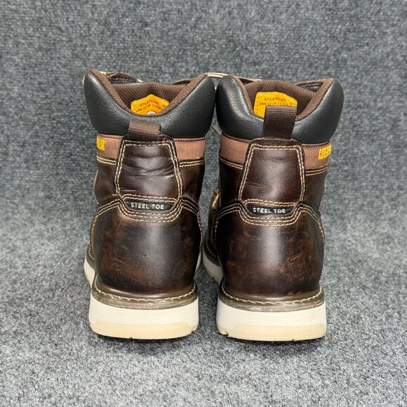 Caterpillar CAT‎ Calibrate Steel Toe Work Boots Men\'s 12 Brown Leather Moc Toe main image 9